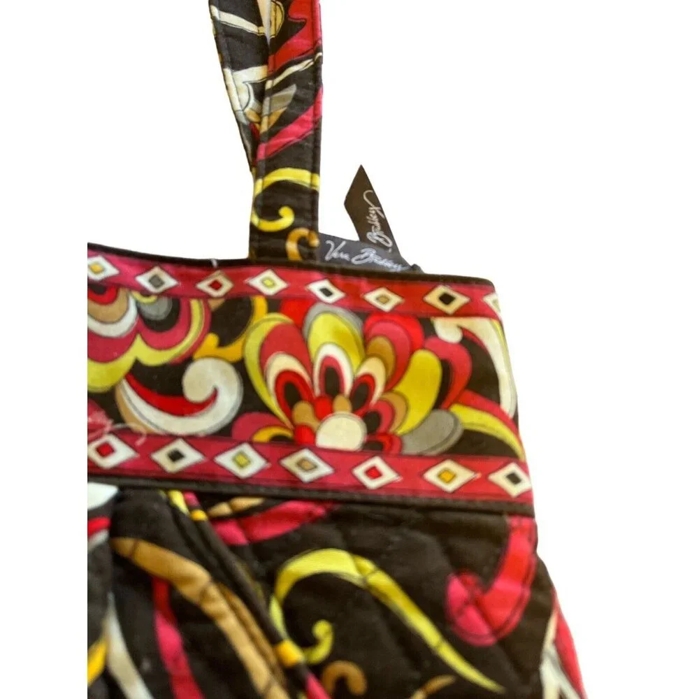 Retired Brown Yellow Red Floral Vera Bradley Pucini Handbag Purse HOBO Bag NWOT